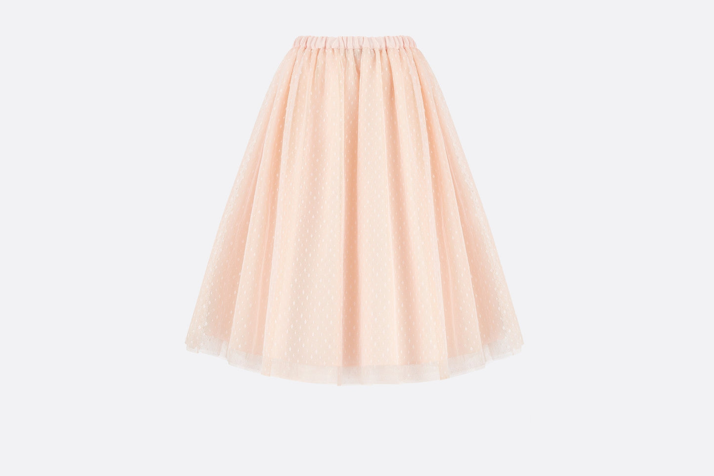 Long Skirt • Pale Pink Plumetis Tulle with Polka Dots