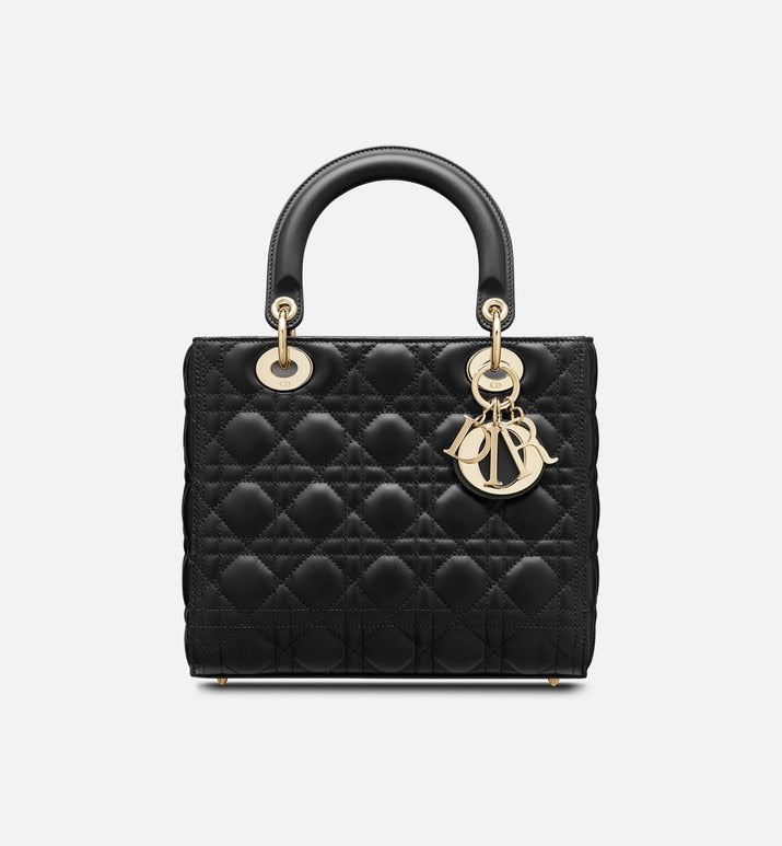 Medium Lady Dior Bag • Black Cannage Lambskin