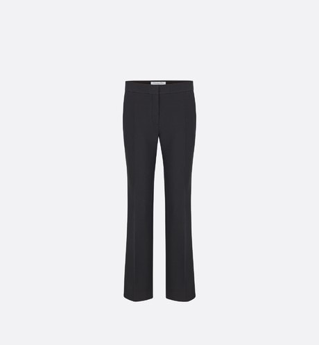 Straight-Cut Pants • Black Wool and Silk