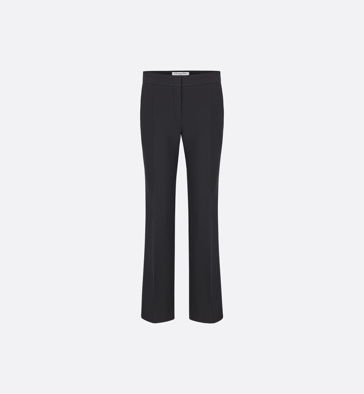 Straight-Cut Pants • Black Wool and Silk