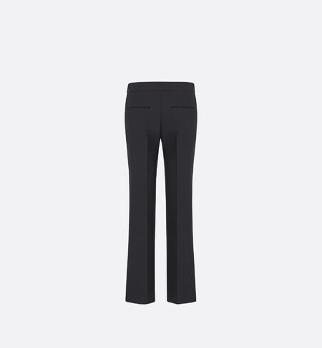 Straight-Cut Pants • Black Wool and Silk