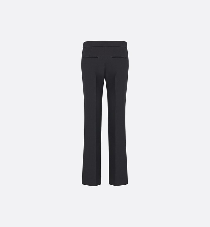 Straight-Cut Pants • Black Wool and Silk