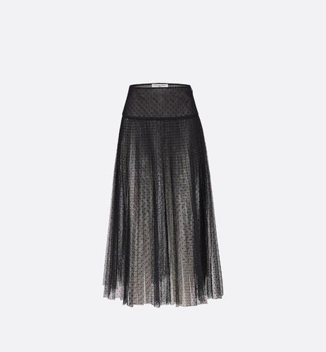 Pleated skirt • Black Point d'Esprit Tulle
