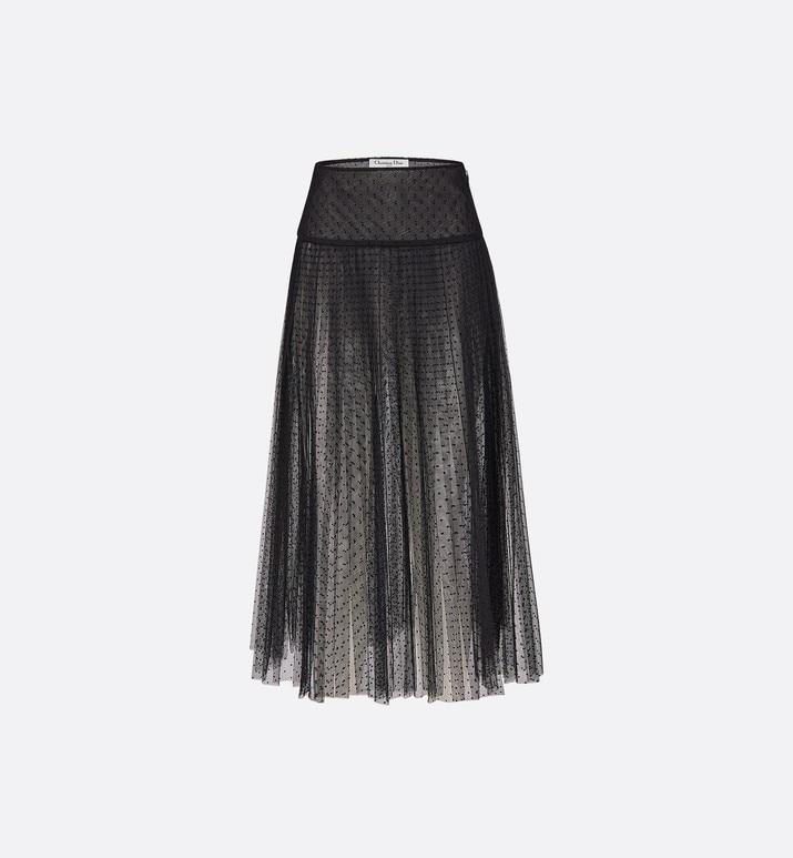 Pleated skirt • Black Point d'Esprit Tulle
