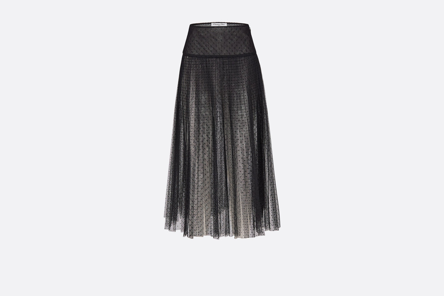 Pleated skirt • Black Point d'Esprit Tulle