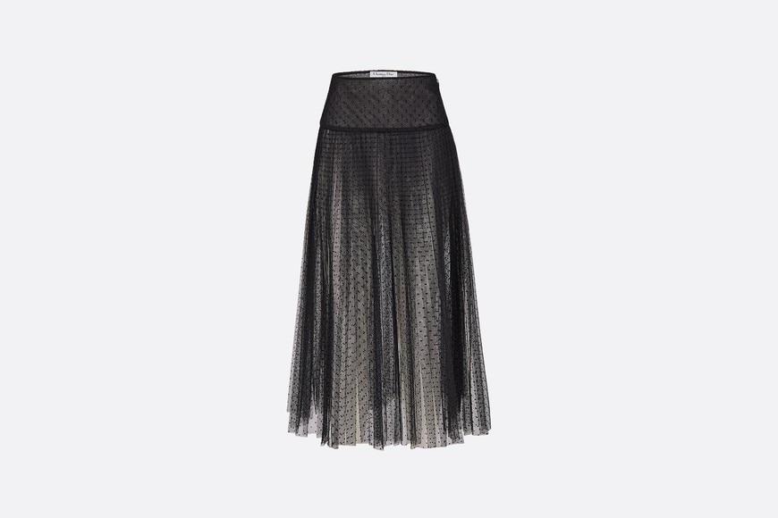 Pleated skirt • Black Point d'Esprit Tulle