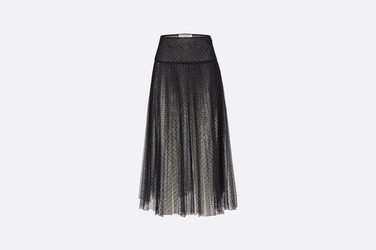 Pleated skirt • Black Point d'Esprit Tulle