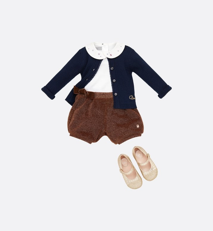 Ballerina Flat • Gold Microcannage Lambskin