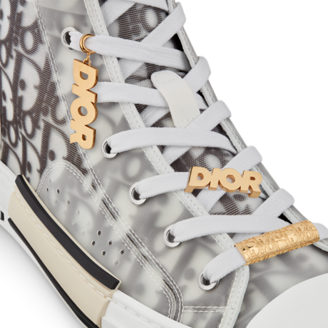 B23 High-Top Sneaker • White and Black Dior Oblique Canvas