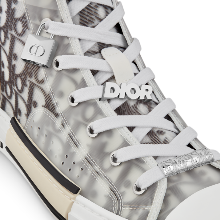 B23 High-Top Sneaker • White and Black Dior Oblique Canvas