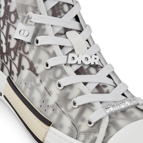 B23 High-Top Sneaker • White and Black Dior Oblique Canvas