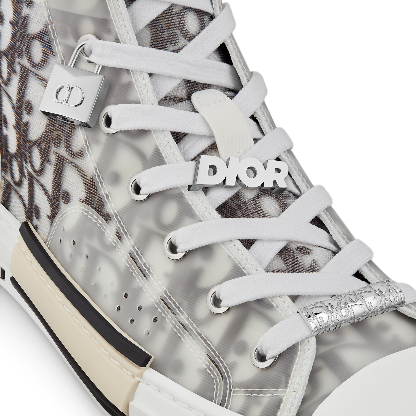 B23 High-Top Sneaker • White and Black Dior Oblique Canvas