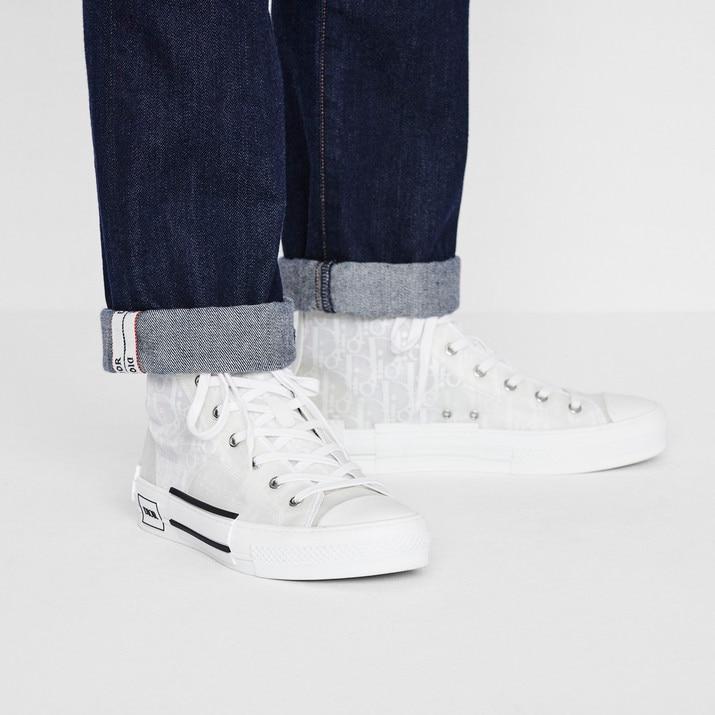 B23 High-Top Sneaker • White Dior Oblique Canvas