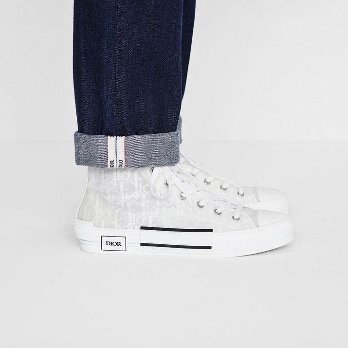 B23 High-Top Sneaker • White Dior Oblique Canvas
