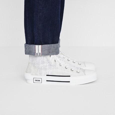 B23 High-Top Sneaker • White Dior Oblique Canvas
