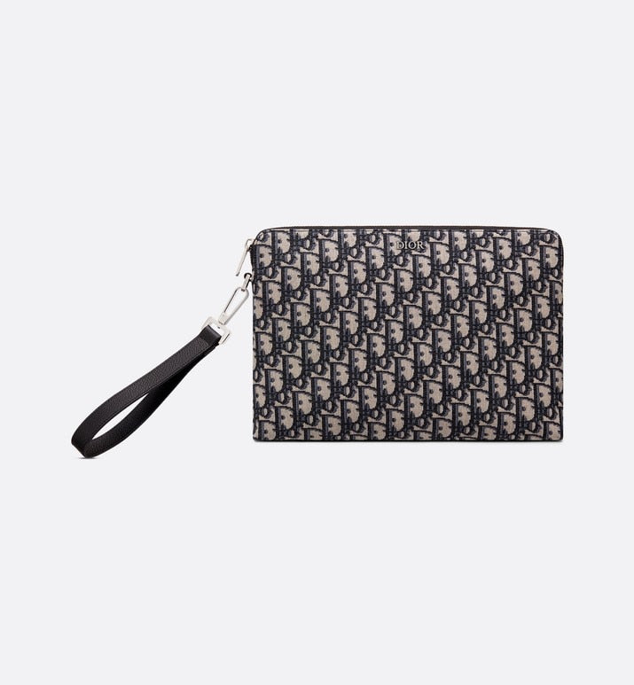 Pouch • Beige and Black Dior Oblique Jacquard
