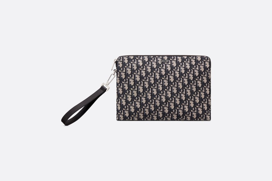 Pouch • Beige and Black Dior Oblique Jacquard