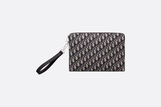 Pouch • Beige and Black Dior Oblique Jacquard