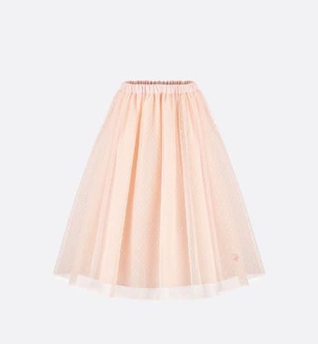 Long Skirt • Pale Pink Plumetis Tulle with Polka Dots