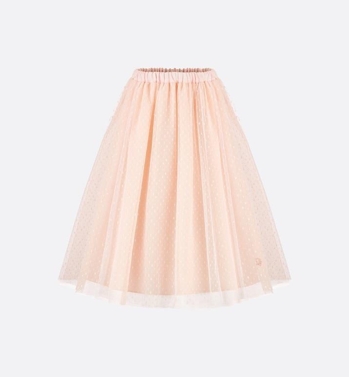 Long Skirt • Pale Pink Plumetis Tulle with Polka Dots