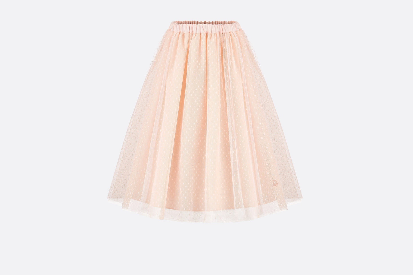 Long Skirt • Pale Pink Plumetis Tulle with Polka Dots