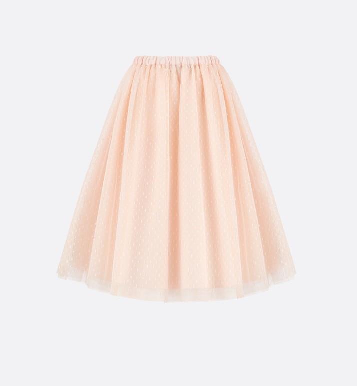 Long Skirt • Pale Pink Plumetis Tulle with Polka Dots