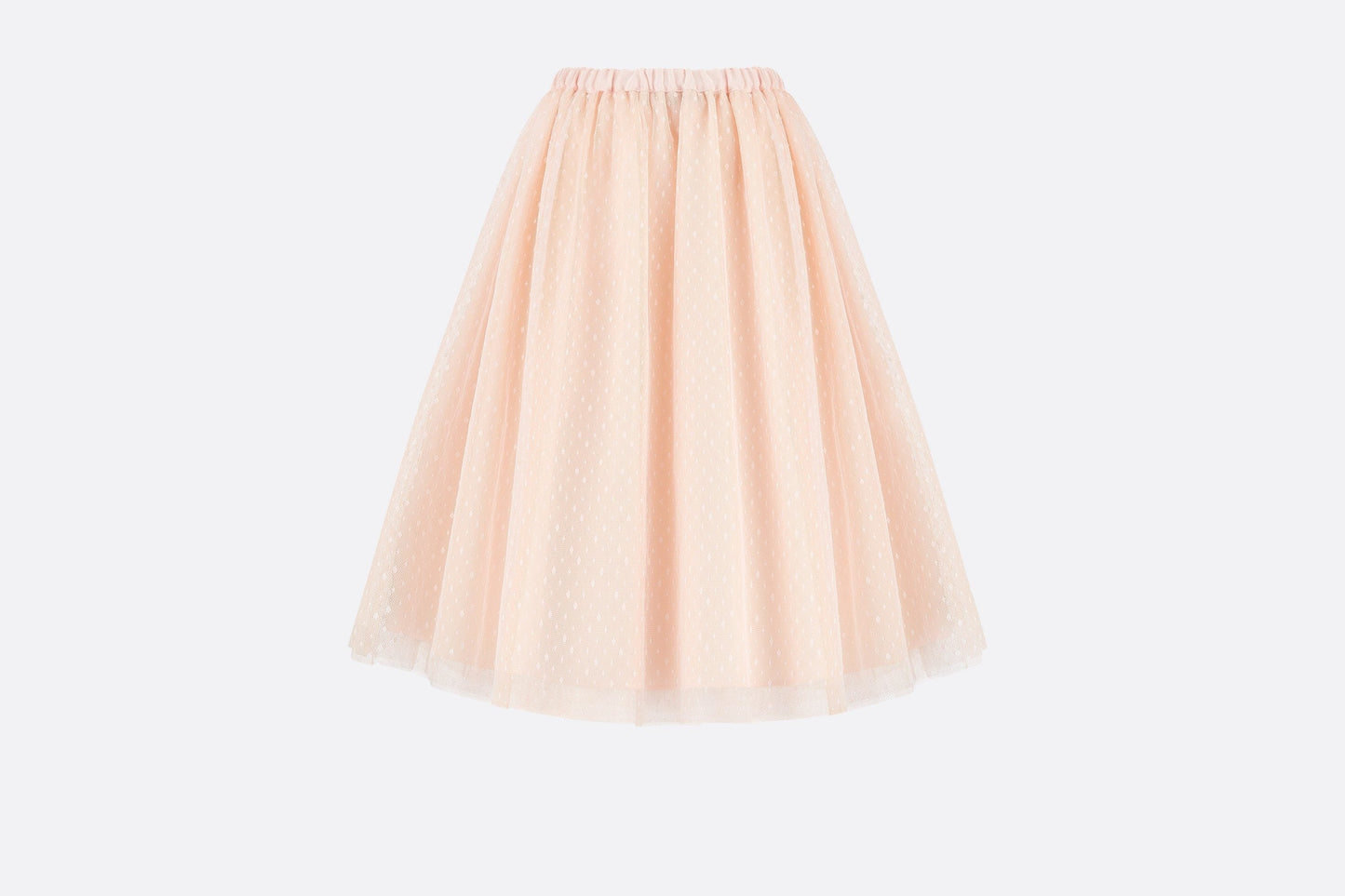 Long Skirt • Pale Pink Plumetis Tulle with Polka Dots