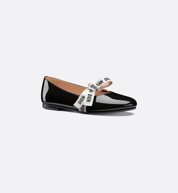 Ballerina Flat • Black Patent Calfskin