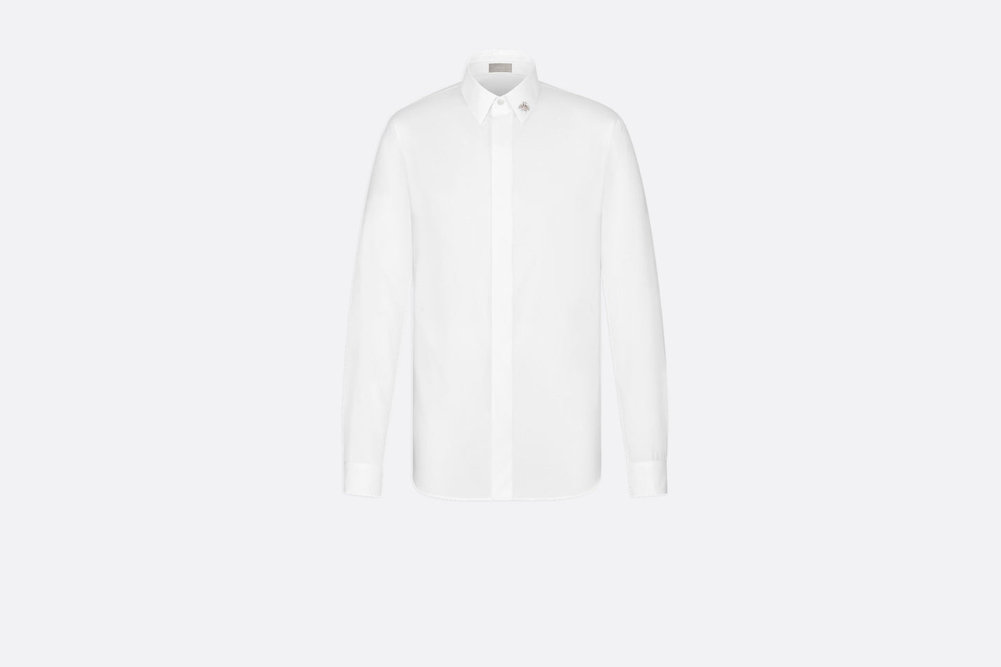 Shirt with Bee Jewel • White Cotton Poplin