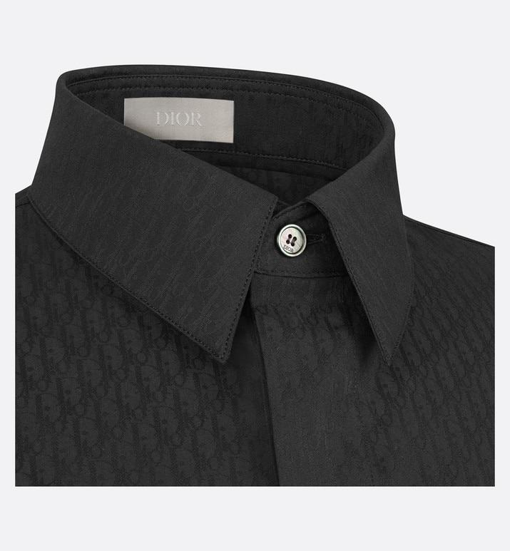 Shirt with Dior Oblique Motif • Black Cotton Jacquard