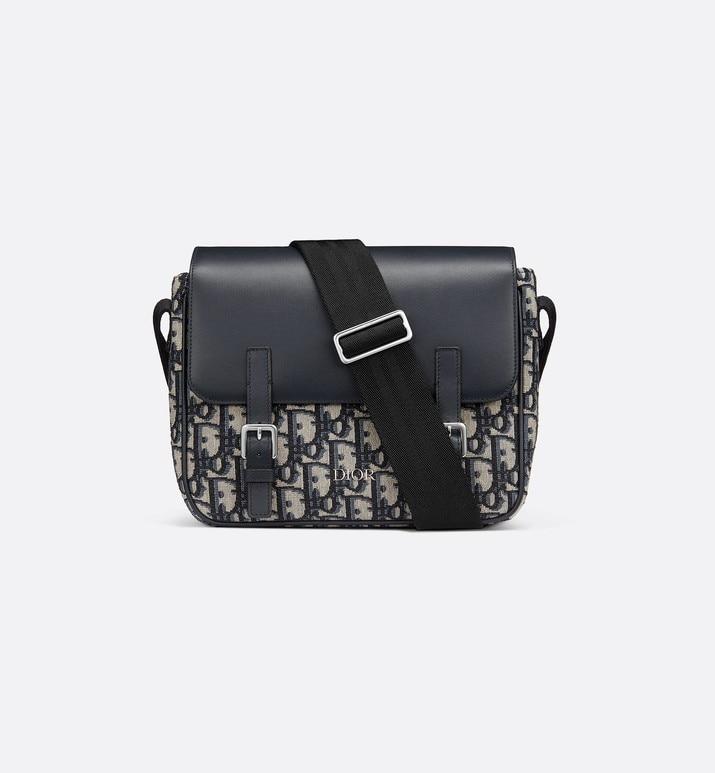 Messenger Bag • Blue Dior Oblique Canvas and Calfskin