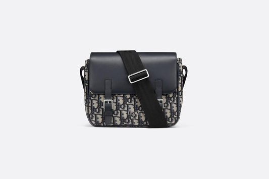 Messenger Bag • Blue Dior Oblique Canvas and Calfskin