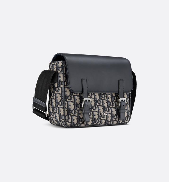Messenger Bag • Blue Dior Oblique Canvas and Calfskin