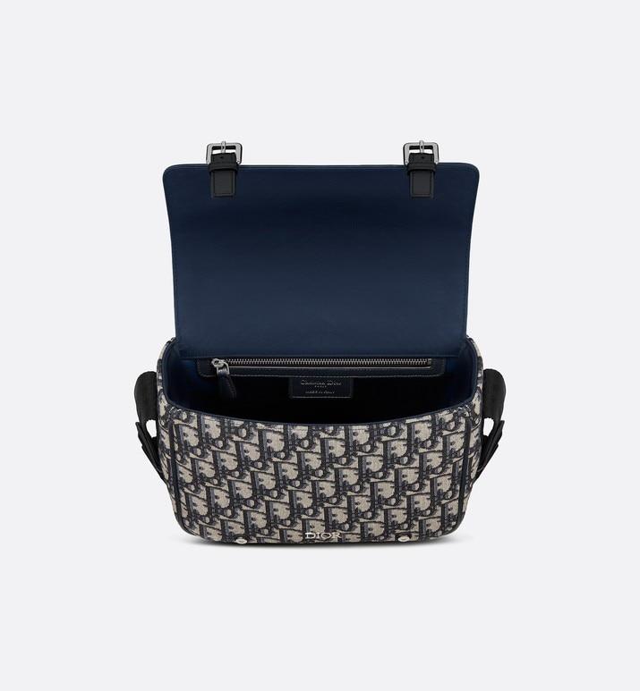 Messenger Bag • Blue Dior Oblique Canvas and Calfskin