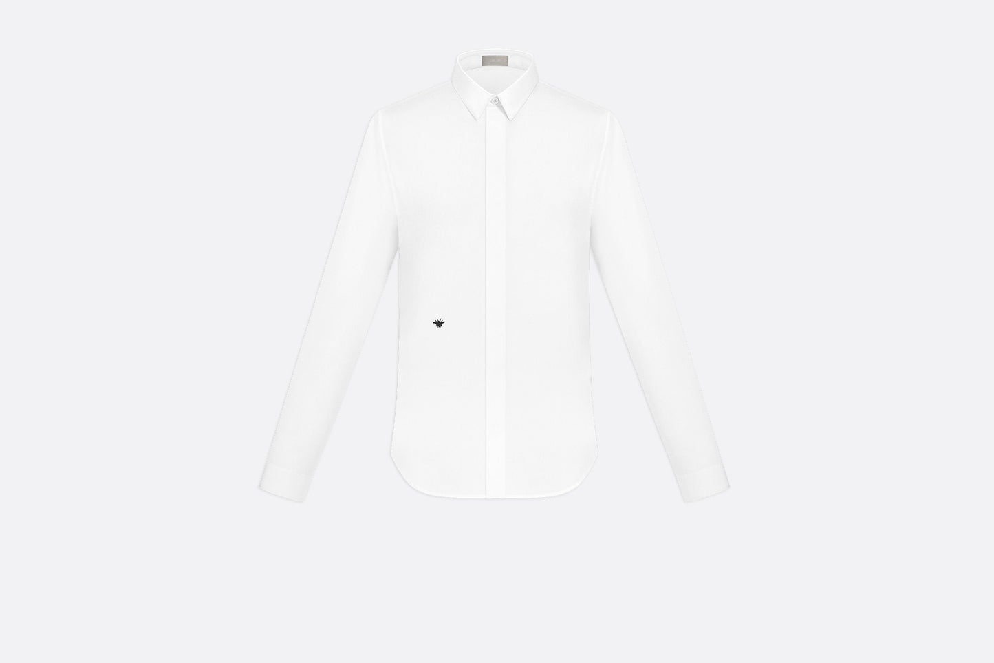 Shirt with Bee Embroidery • White Cotton Poplin
