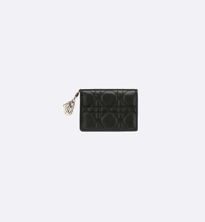 Lady Dior Flap Card Holder • Black Cannage Lambskin
