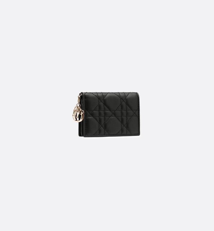Lady Dior Flap Card Holder • Black Cannage Lambskin