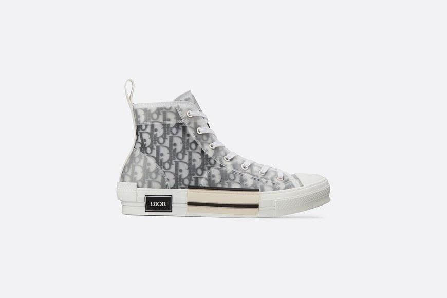 B23 High-Top Sneaker • White and Black Dior Oblique Canvas