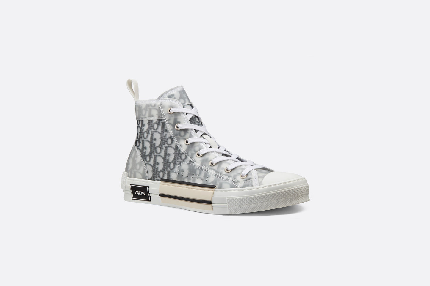 B23 High-Top Sneaker • White and Black Dior Oblique Canvas