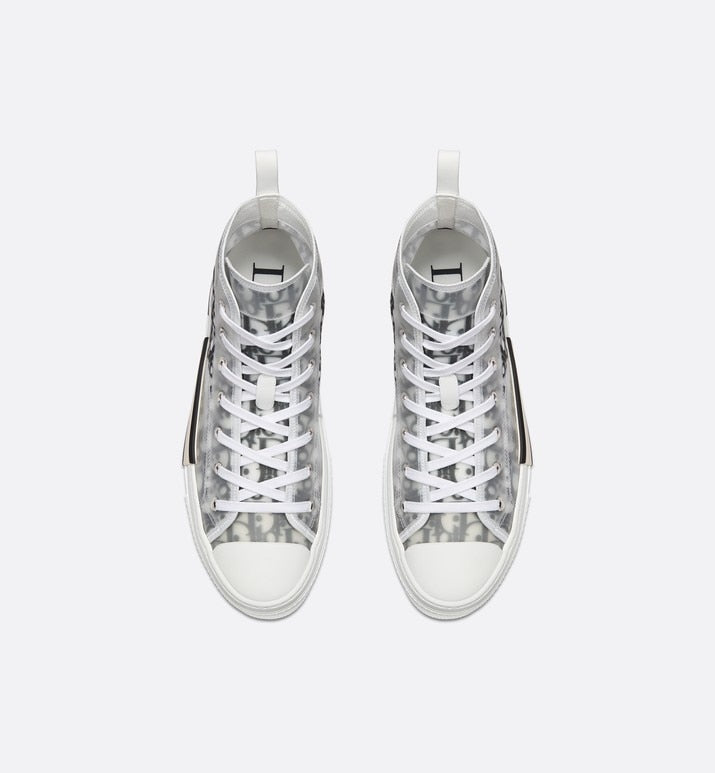 B23 High-Top Sneaker • White and Black Dior Oblique Canvas