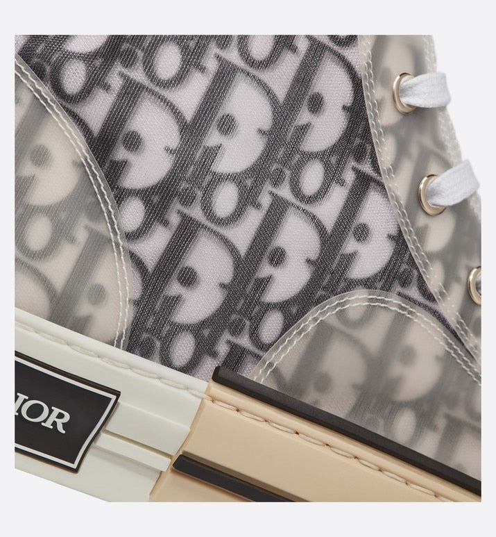 B23 High-Top Sneaker • White and Black Dior Oblique Canvas