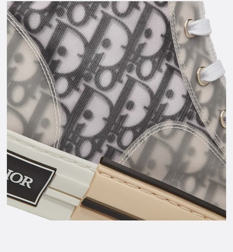 B23 High-Top Sneaker • White and Black Dior Oblique Canvas