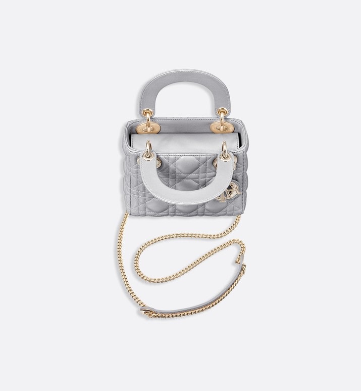 Mini Lady Dior Bag • Opaline Gray Pearlescent Cannage Lambskin