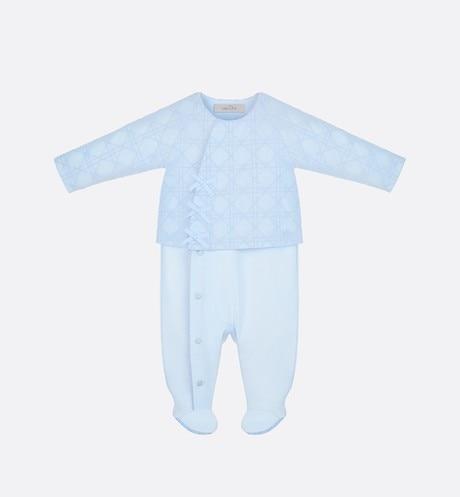 Cannage Sleepsuit • Sky Blue Cotton Poplin