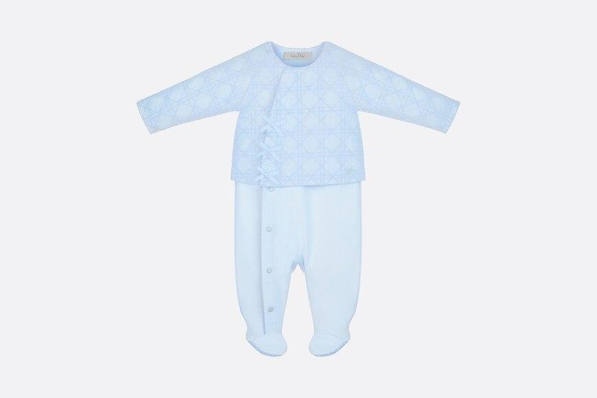 Cannage Sleepsuit • Sky Blue Cotton Poplin