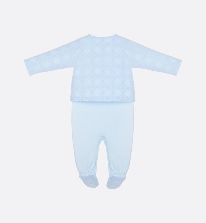 Cannage Sleepsuit • Sky Blue Cotton Poplin