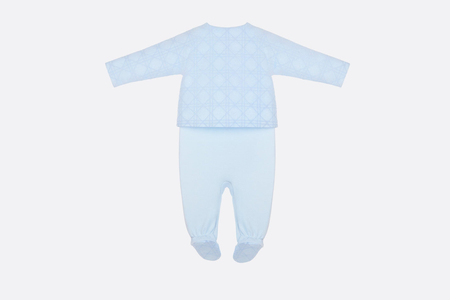Cannage Sleepsuit • Sky Blue Cotton Poplin