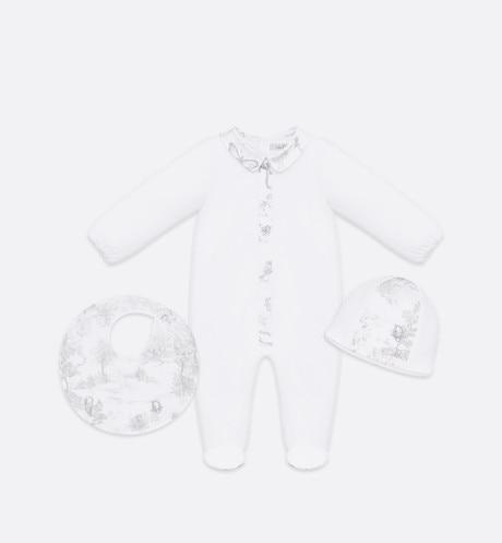 Newborn Gift Set • Gray Cotton Satin with Toile de Jouy Print