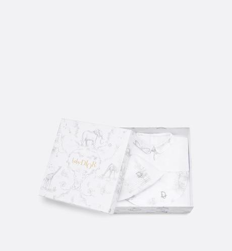 Newborn Gift Set • Gray Cotton Satin with Toile de Jouy Print