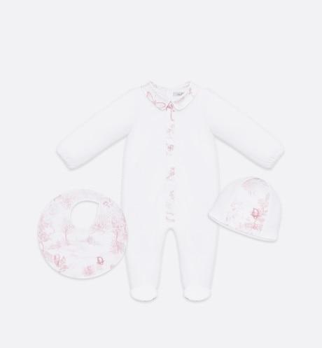 Newborn Gift Set • Powder Pink Cotton Satin with Toile de Jouy Print